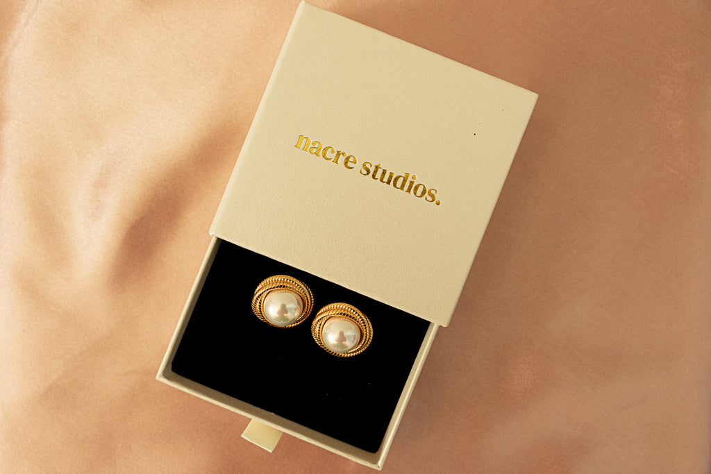 Cecilia Faux Pearl Statement Studs