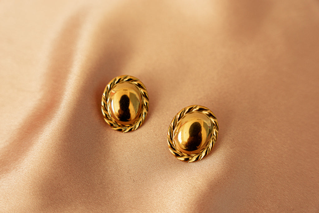 Arden Oval Rope Statement Earrings