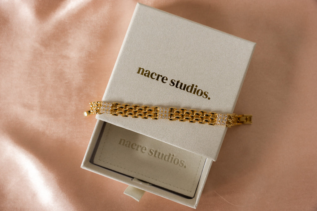 Whitney Gold Watch link Pave Bracelet