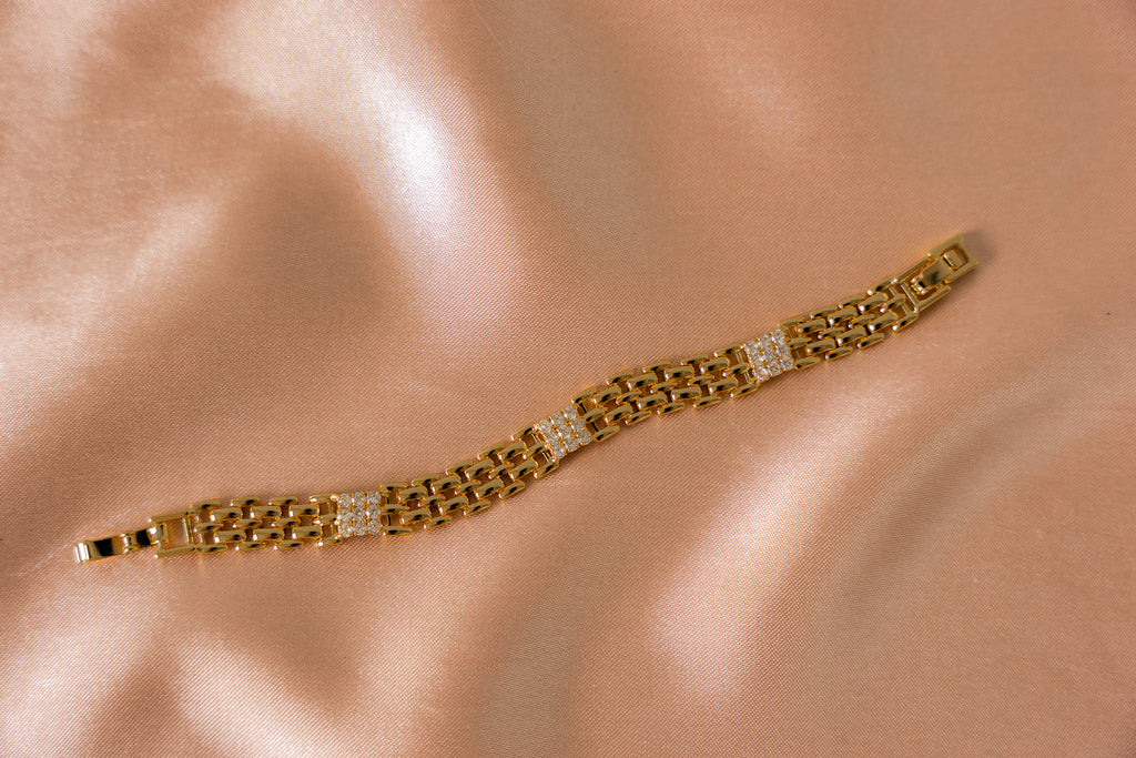 Whitney Gold Watch link Pave Bracelet