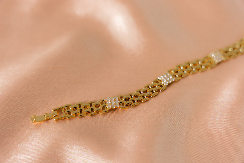Whitney Gold Watch link Pave Bracelet