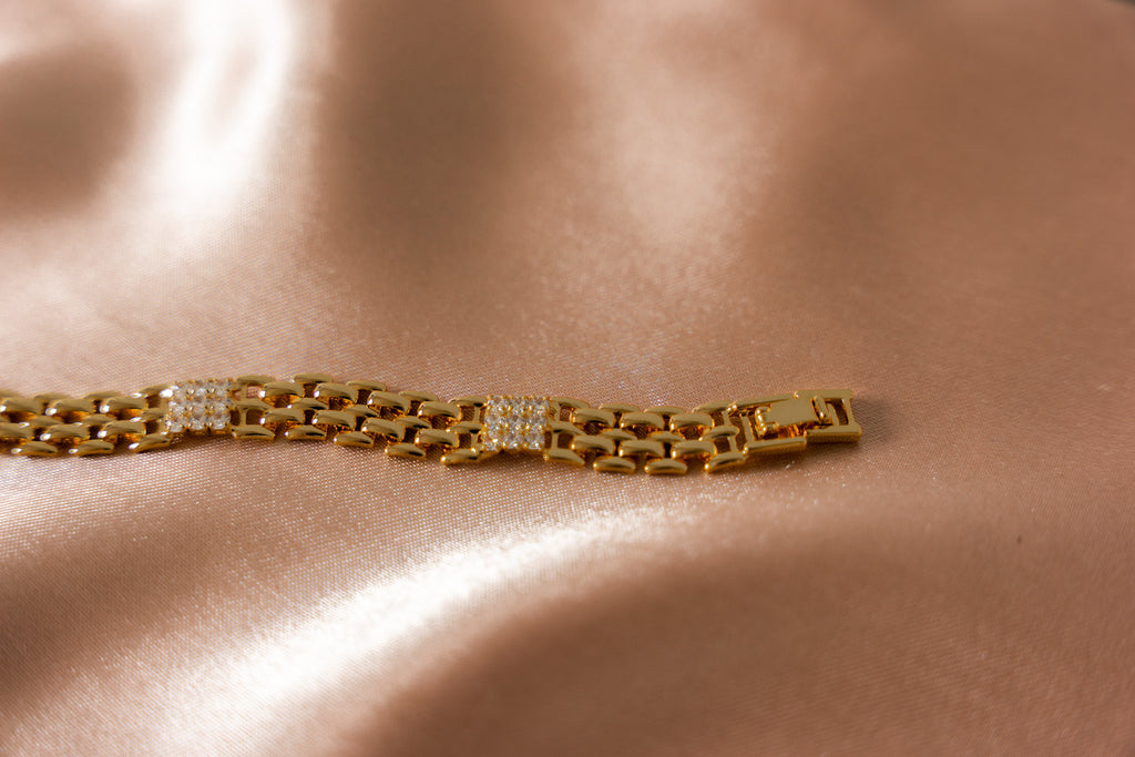 Whitney Gold Watch link Pave Bracelet