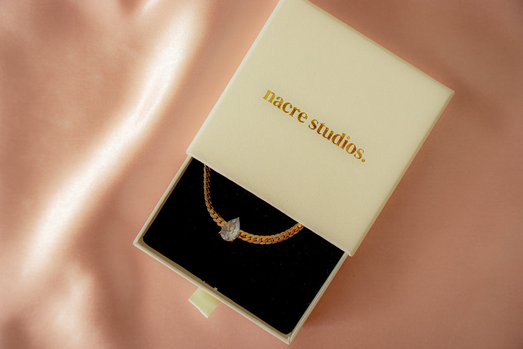 Georgina Teardrop Zirconia Gold Chain Necklace