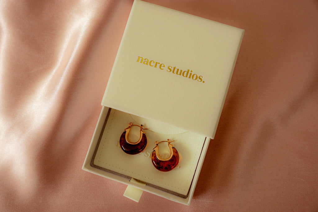 Amber Resin Dome Hoops