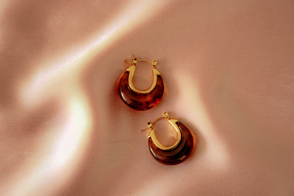 Amber Resin Dome Hoops