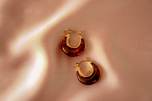 Amber Resin Dome Hoops