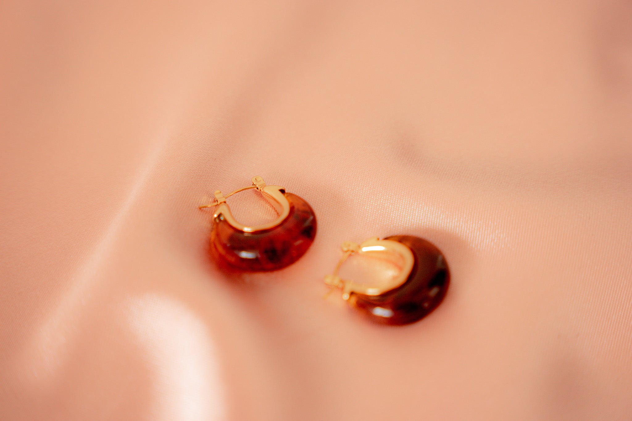 Amber Resin Dome Hoops