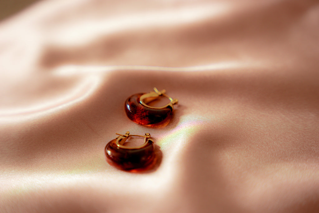 Amber Resin Dome Hoops