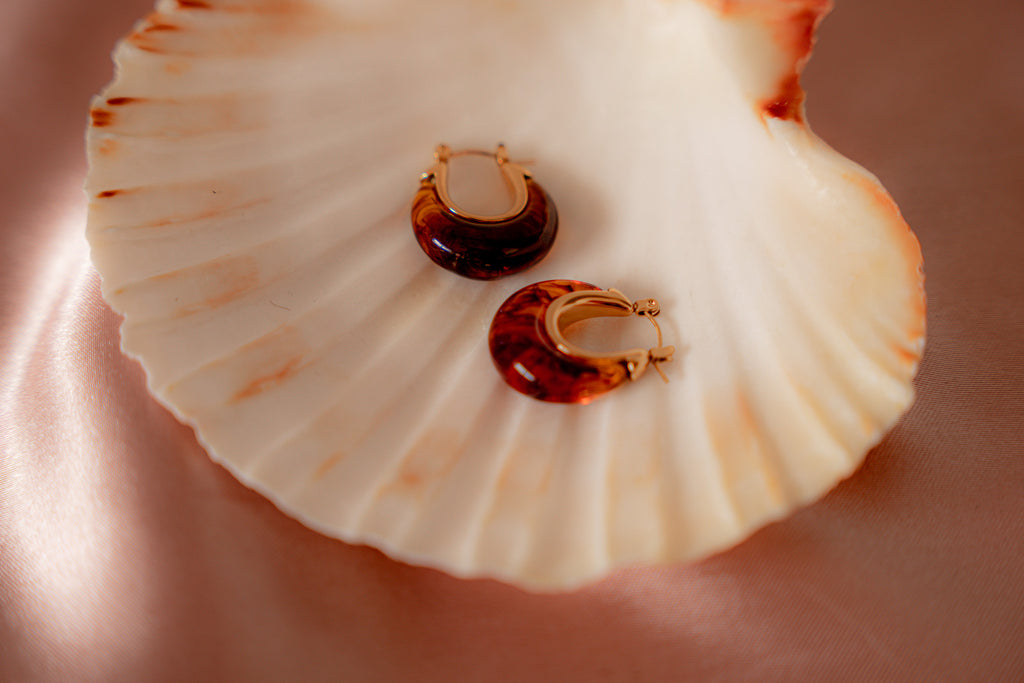 Amber Resin Dome Hoops