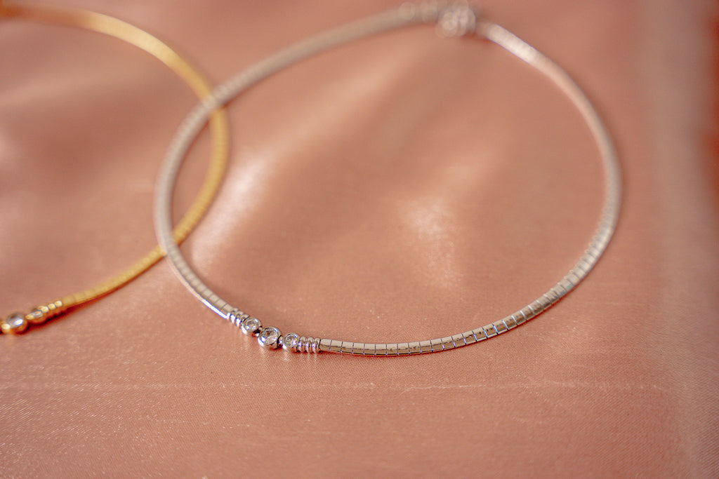Eleanor Zirconia Flat Chain Necklace