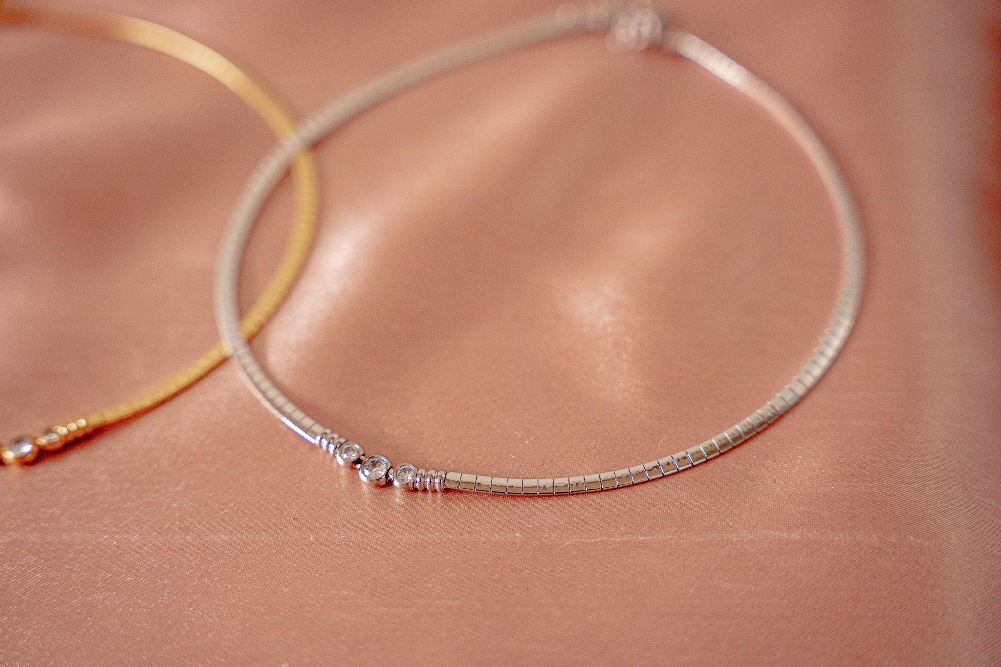 Eleanor Zirconia Flat Chain Necklace