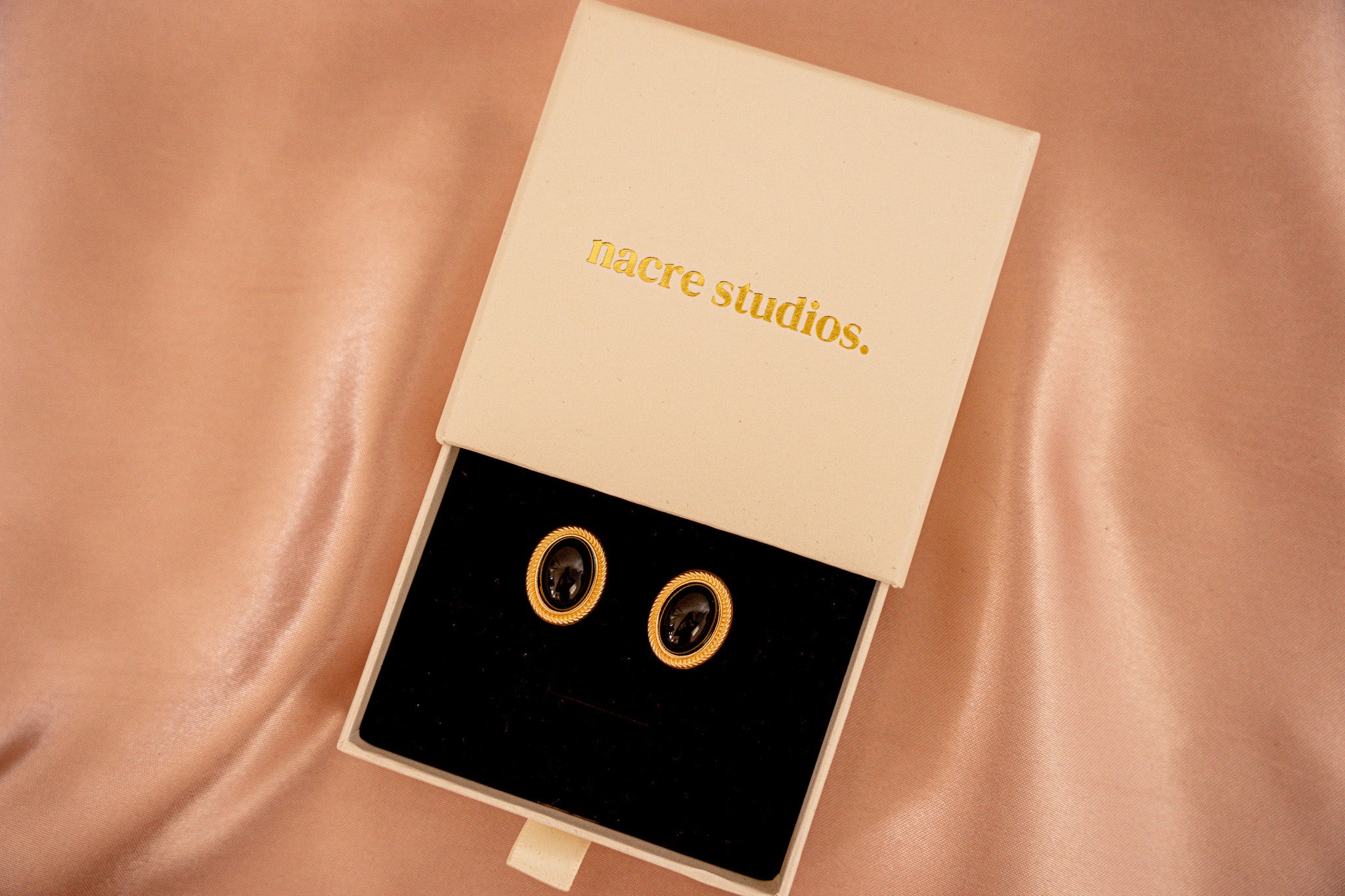 Colette Onyx Oval Studs