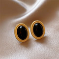 Colette Onyx Oval Studs