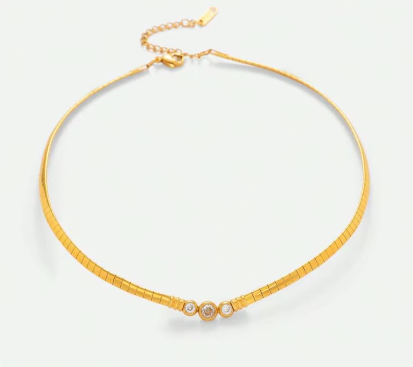 Eleanor Zirconia Flat Chain Necklace