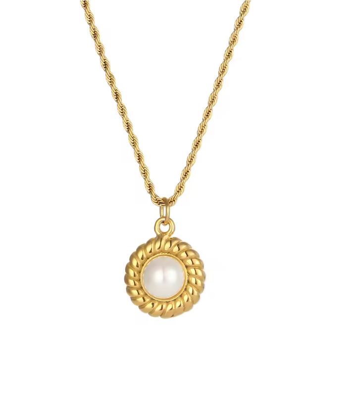 June Round Pearl Twist Necklace