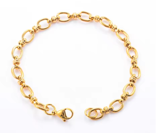 Lydia Gold Round Link Chain Bracelet