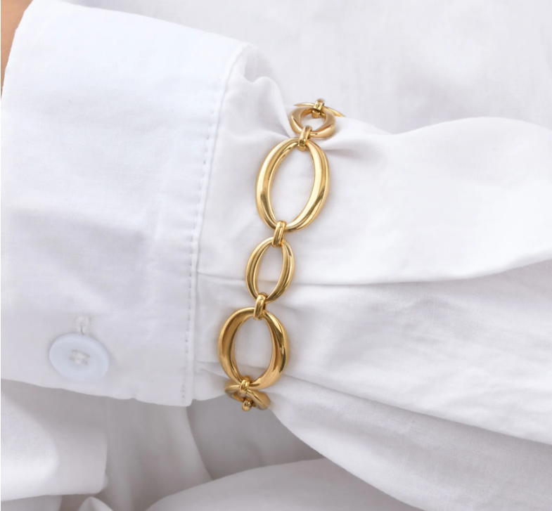 Cecilia Oval Chain Link Bracelet