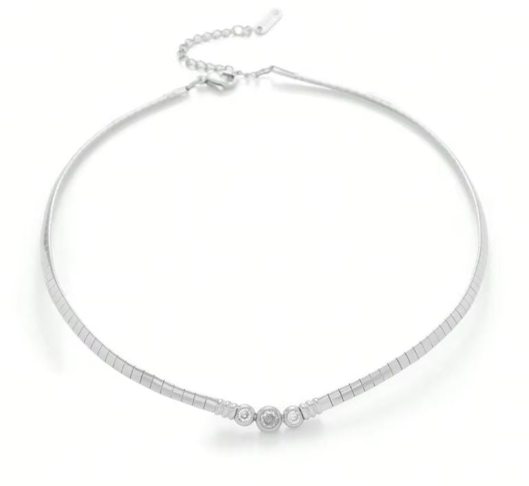Eleanor Zirconia Flat Chain Necklace