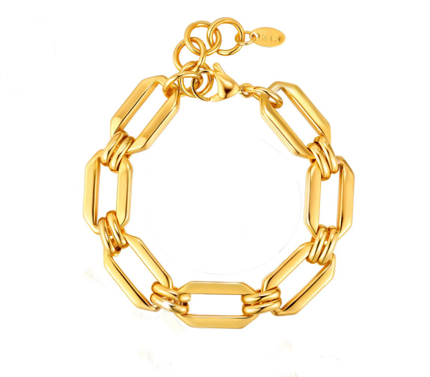 Octavia Square Chain Gold Bracelet
